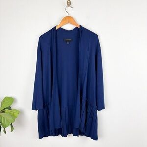 Lane Bryant Navy Blue Pleated Cardigan Sz 22/24